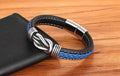 Classic Unisex Geometric Stainless Steel Leather Bracelets