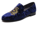 Fashion Handmade Men's Loafers Embroidered Velvet