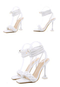 New Summer Fashion Design Weave Transparent Strange High Heels Sandals