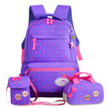 3pcs/Set Children Teenagers Girls Printing School Backpack