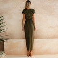 New Elegant Summer Fashion O-Neck Split Dress