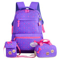 3pcs/Set Children Teenagers Girls Printing School Backpack