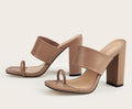 New Summer Design Clip Toe Narrow Band Block Heels Sandals
