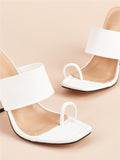 New Summer Design Clip Toe Narrow Band Block Heels Sandals