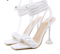 New Summer Fashion Design Weave Transparent Strange High Heels Sandals