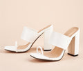 New Summer Design Clip Toe Narrow Band Block Heels Sandals
