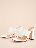 New Summer Design Clip Toe Narrow Band Block Heels Sandals