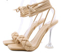 New Summer Fashion Design Weave Transparent Strange High Heels Sandals