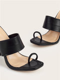 New Summer Design Clip Toe Narrow Band Block Heels Sandals