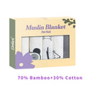 100% Cotton Elinfant 5pcs Gift Set Bamboo Muslin Bib Burp Cloth