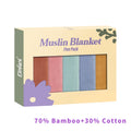 100% Cotton Elinfant 5pcs Gift Set Bamboo Muslin Bib Burp Cloth