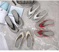 New Summer Fashion Metal Button Slides Wedge Beach Sandals