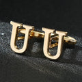 High Quality Gold A-Z Cufflinks for Men's Luxury Shirt CuffLinks