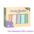 100% Cotton Elinfant 5pcs Gift Set Bamboo Muslin Bib Burp Cloth