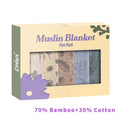 100% Cotton Elinfant 5pcs Gift Set Bamboo Muslin Bib Burp Cloth