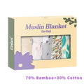 100% Cotton Elinfant 5pcs Gift Set Bamboo Muslin Bib Burp Cloth