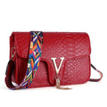 Stone Pattern Handbag Crocodile Leather Crossbody Bags