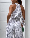 Halter Neck Long Summer Jumpsuit