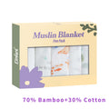 100% Cotton Elinfant 5pcs Gift Set Bamboo Muslin Bib Burp Cloth