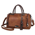 Top-Handle Fashion Zipper Crossbody Leather Handbag With Removable Strap Dating Boston Bag