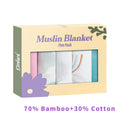 100% Cotton Elinfant 5pcs Gift Set Bamboo Muslin Bib Burp Cloth