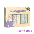 100% Cotton Elinfant 5pcs Gift Set Bamboo Muslin Bib Burp Cloth