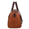 Top-Handle Fashion Zipper Crossbody Leather Handbag With Removable Strap Dating Boston Bag