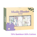 100% Cotton Elinfant 5pcs Gift Set Bamboo Muslin Bib Burp Cloth
