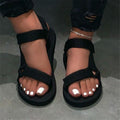 Casual Open-toe Women Sandals Non-slip Black Hook Loop Platform