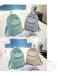 Soft Fabric Striped Corduroy Designer Teenage Girls School Backpack