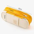 Classic Fashion Pencil Bag Canvas Contrast Colour Large Capacity Pencil Case Stationery Storage Bag Organizer for Student Gift