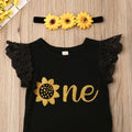 3Pcs Baby Girl Lace Ruffle Sleeveless Romper Set