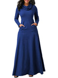 Elegant Maxi Long Pocket Dress For Women