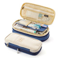 Classic Fashion Pencil Bag Canvas Contrast Colour Large Capacity Pencil Case Stationery Storage Bag Organizer for Student Gift