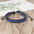 Trendy Genuine Charm Leather Stainless Steel Multilayer Braided Bracelets