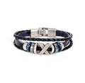 Trendy Genuine Charm Leather Stainless Steel Multilayer Braided Bracelets