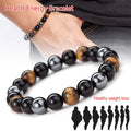 New Magnetic Hematite Bracelets Tiger Eye Stone Bead Couple Bracelets