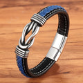 Classic Unisex Geometric Stainless Steel Leather Bracelets