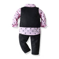 3PCS Set Baby Boy Outfits Suit Tie Shirts+Pants+Vest