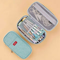Classic Fashion Pencil Bag Canvas Contrast Colour Large Capacity Pencil Case Stationery Storage Bag Organizer for Student Gift
