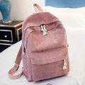 Soft Fabric Striped Corduroy Designer Teenage Girls School Backpack