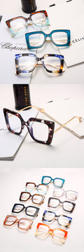 Vintage Transparent Square Glasses Women Anti Blue Light