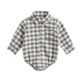 Newborn Baby Boys Bodysuits Fashion Plaid Long Sleeve