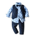 3PCS Set Baby Boy Outfits Suit Tie Shirts+Pants+Vest