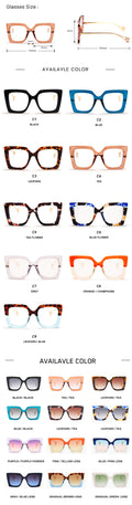 Vintage Transparent Square Glasses Women Anti Blue Light