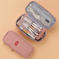 Classic Fashion Pencil Bag Canvas Contrast Colour Large Capacity Pencil Case Stationery Storage Bag Organizer for Student Gift