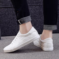 White Black Style Lace Up Men's Fashion Vulcanized Sneakers