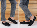 Breathable Comfortable Checkered Embossing Leather Loafers