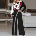 Elegant Striped Fashion Sexy Slash Neck Long Sleeve Jumpsuit