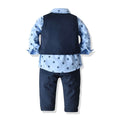 3PCS Set Baby Boy Outfits Suit Tie Shirts+Pants+Vest
